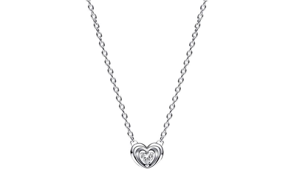 Pandora MOMENTS 925 Sterling Silver Synthetic Cubic Zirconia Necklaces Women's 392494C01