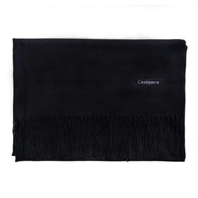 Mid-Length Wear Warm Outer Autumn Winter Artificial New Solid Color Sweet Fashion Cashmere Scarf Tassel Scarf