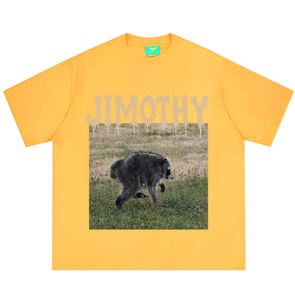 Jimothy Raccoon Funny Meme Tshirt Unisex Unisex Fashion Loose Casual Tshirts Shortsleeved Hiphop Cotton Oversized Tshirts Tops