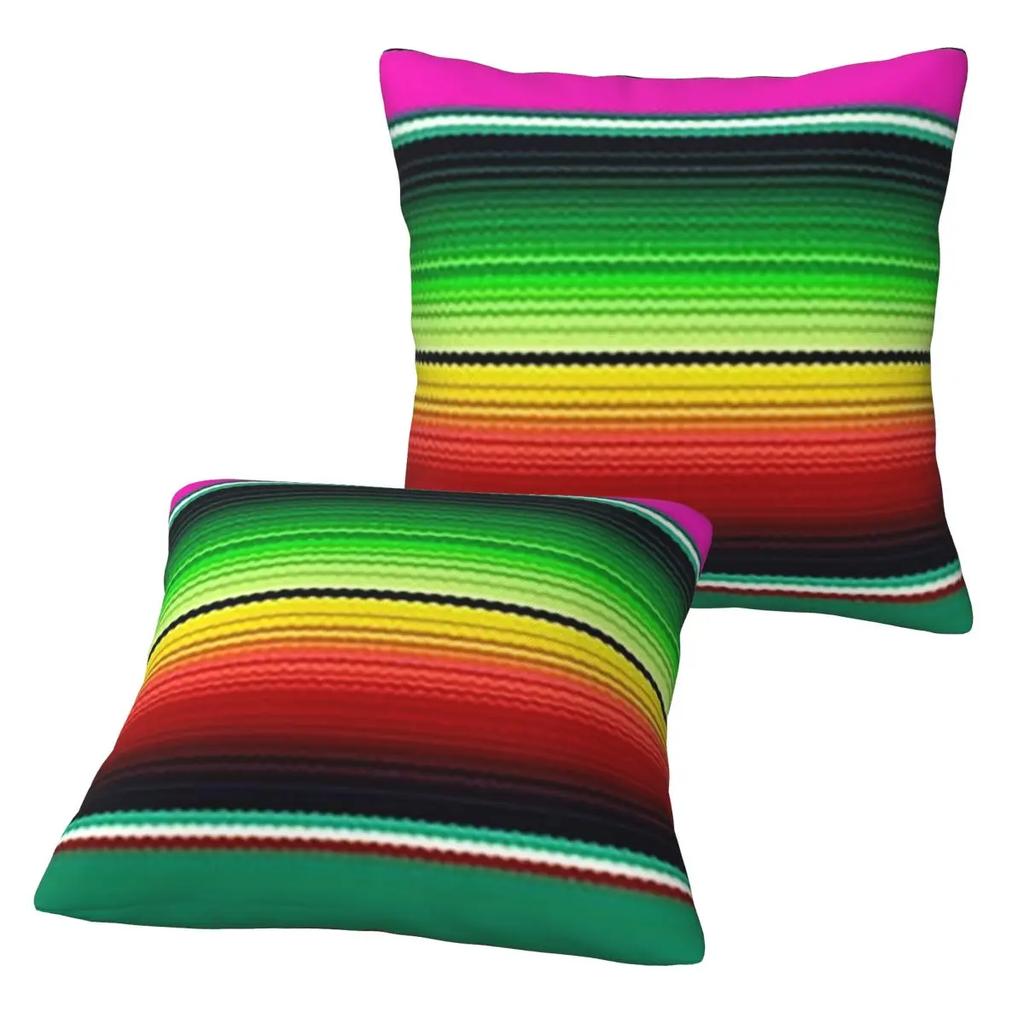 Mexican Indigenous 4 2 Pcs Square Pillowcase Pillow Cover Cushion Zip Decorative Comfort Throw Pillow For Home Sofa