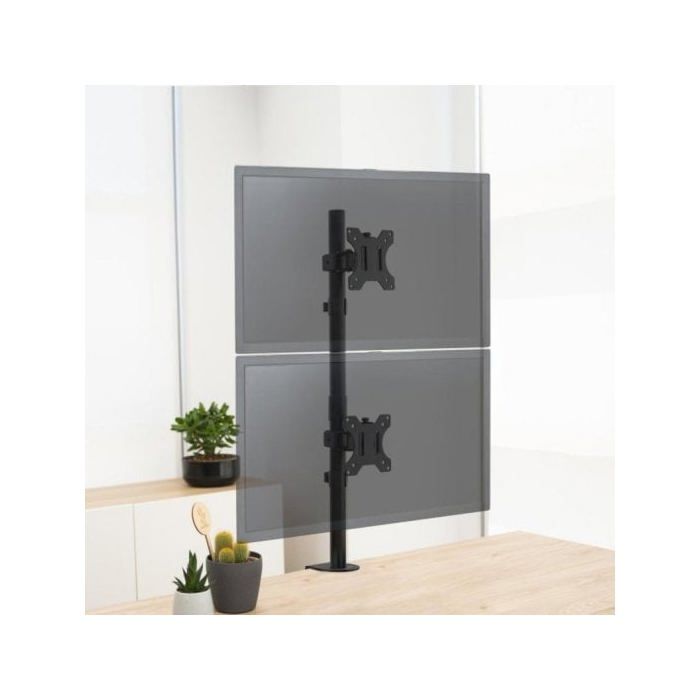Soporte de mesa TooQ DB1233TNV-B para 2 monitores 13-32" vertical acero negro