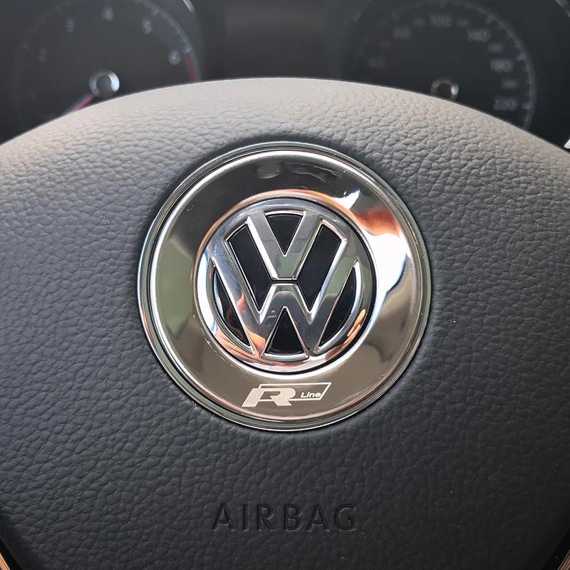 Для VOLKSWAGEN VW Руль Автомобиля Авто Эмблема Наклейка Аксессуары Для Volkswagen VW R-line GTI R Polo Golf Touareg Passat Mag