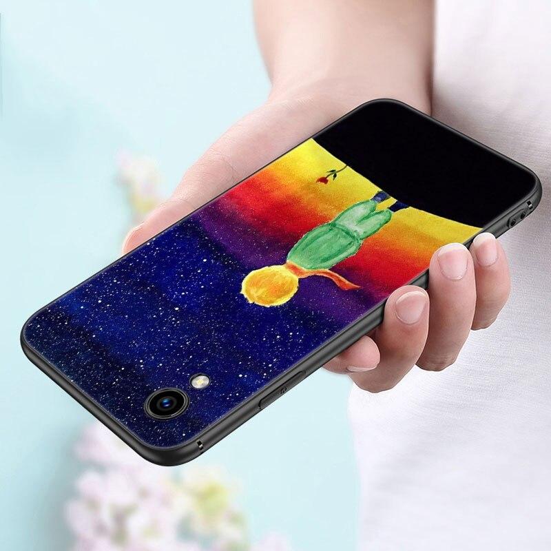 Чехол для телефона Little Prince fox для Apple iPhone 14 13 12 Mini 11 Pro Max 7 8 XR X XS 7 8 Plus SE 2020 2022 черный чехол