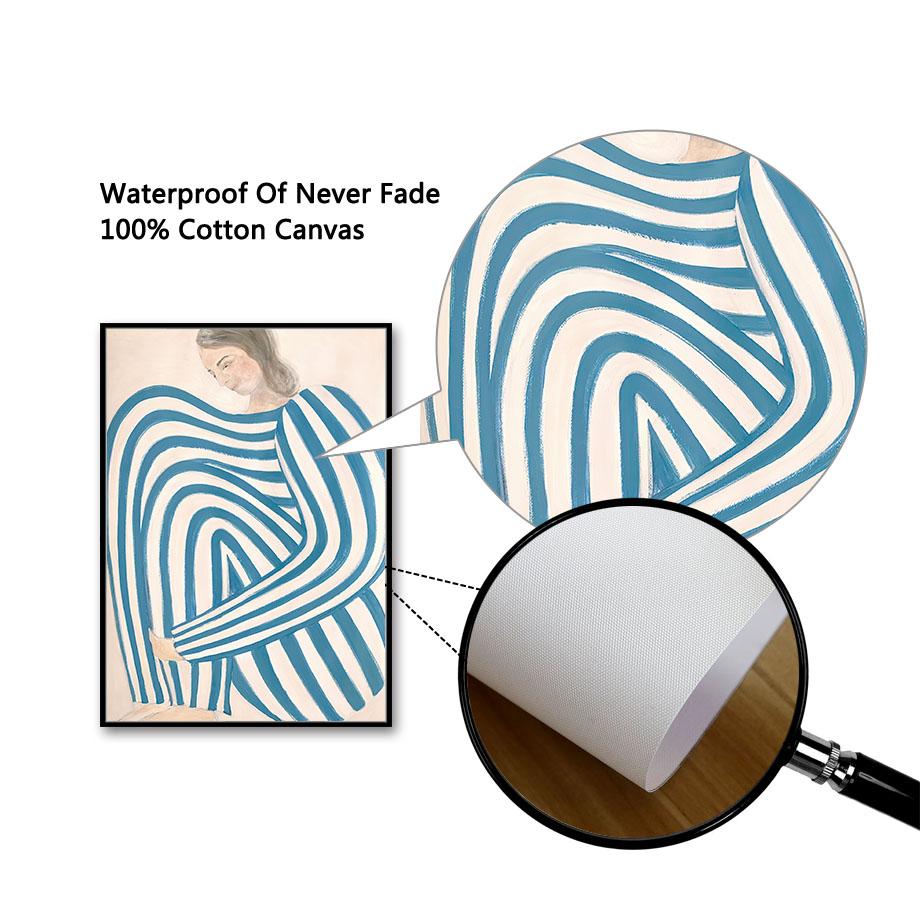 Абстрактная София Линд, полосатые пижамные постеры и принты, изогнутая ваза, настенная живопись на холсте, скандинавское украшение для гостиной, фреска