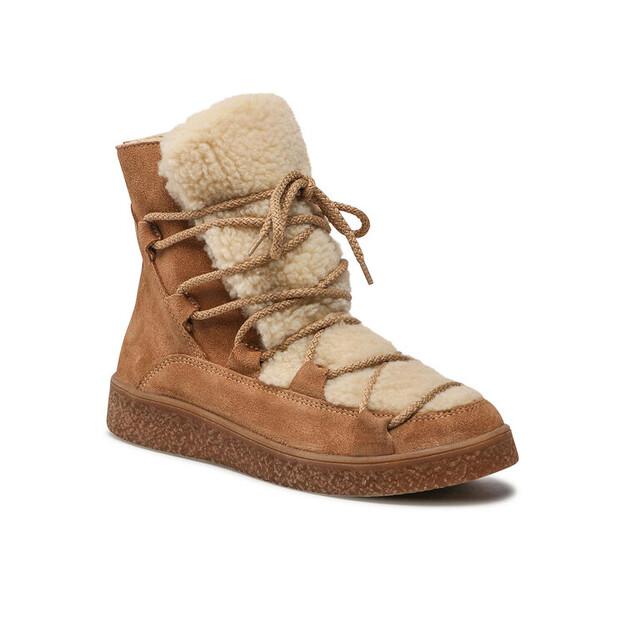 Простые зимние ботинки SL-49-02-000072 Коричневые