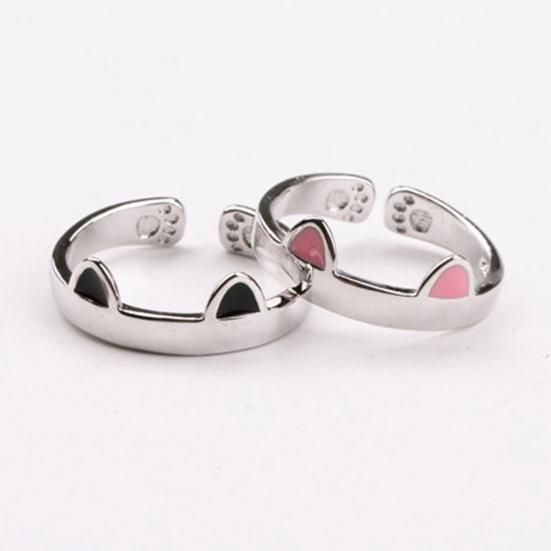 Кольцо для пары, кошачьи уши, покрытие, украшение, ювелирное изделие, регулируемое кольцо на палец для повседневного ношения
