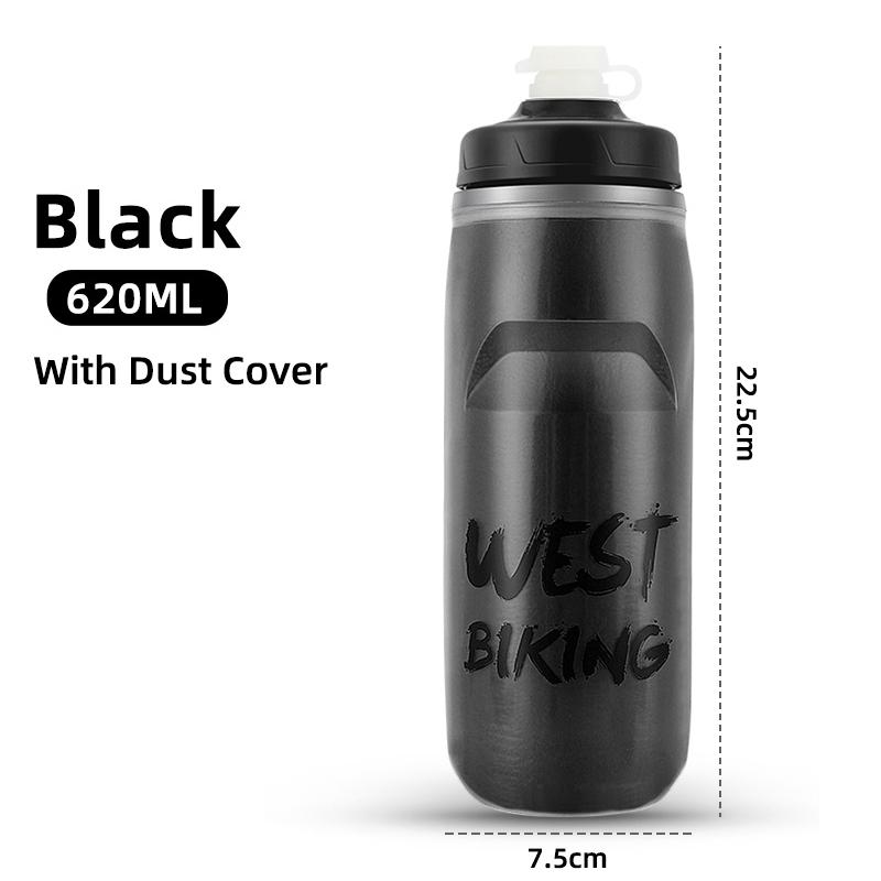 WEST BIKING 3 Layer Cold Insulated Cycling Water Bottle 620ML Portable MTB Road Bike Heat And Ice-Protected Fitness Bottle