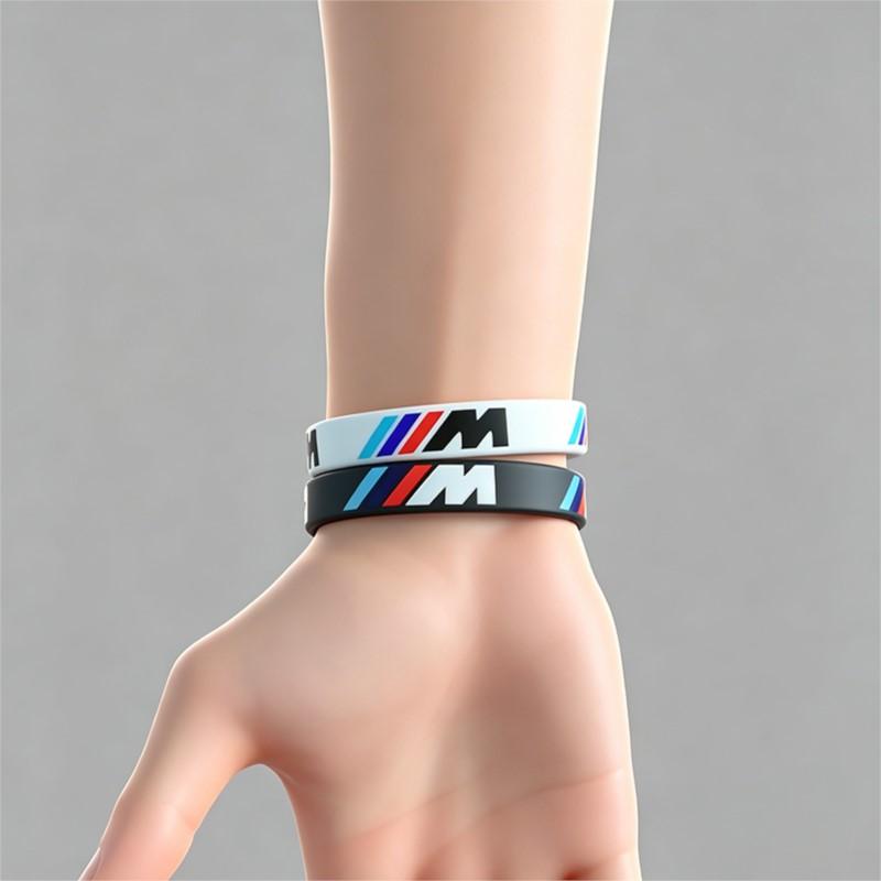 NVEQ9 For BMW M3 M4 M5 G M Bracelet Commemorative Bracelet Sports Trendy Brand Male and Female Couple Silicone Bracelet Auto Keychain