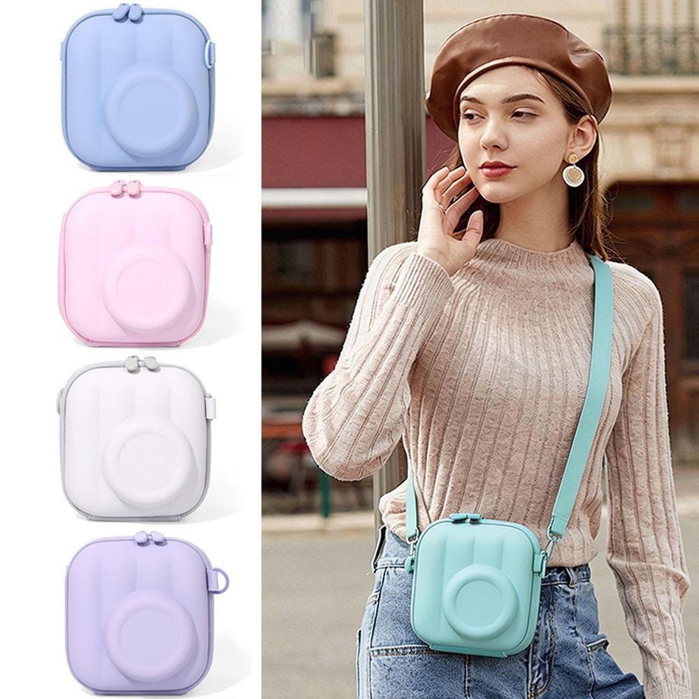 Hard Shell Crossbody Bag Zipper Storage Bag Compact Instant Camera Case Outdoor Carry