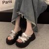 High-value Beautiful Slippers Women's Summer 2025 New Versatile Explosive Casual Muffin Thick-soled Heightening Sandals