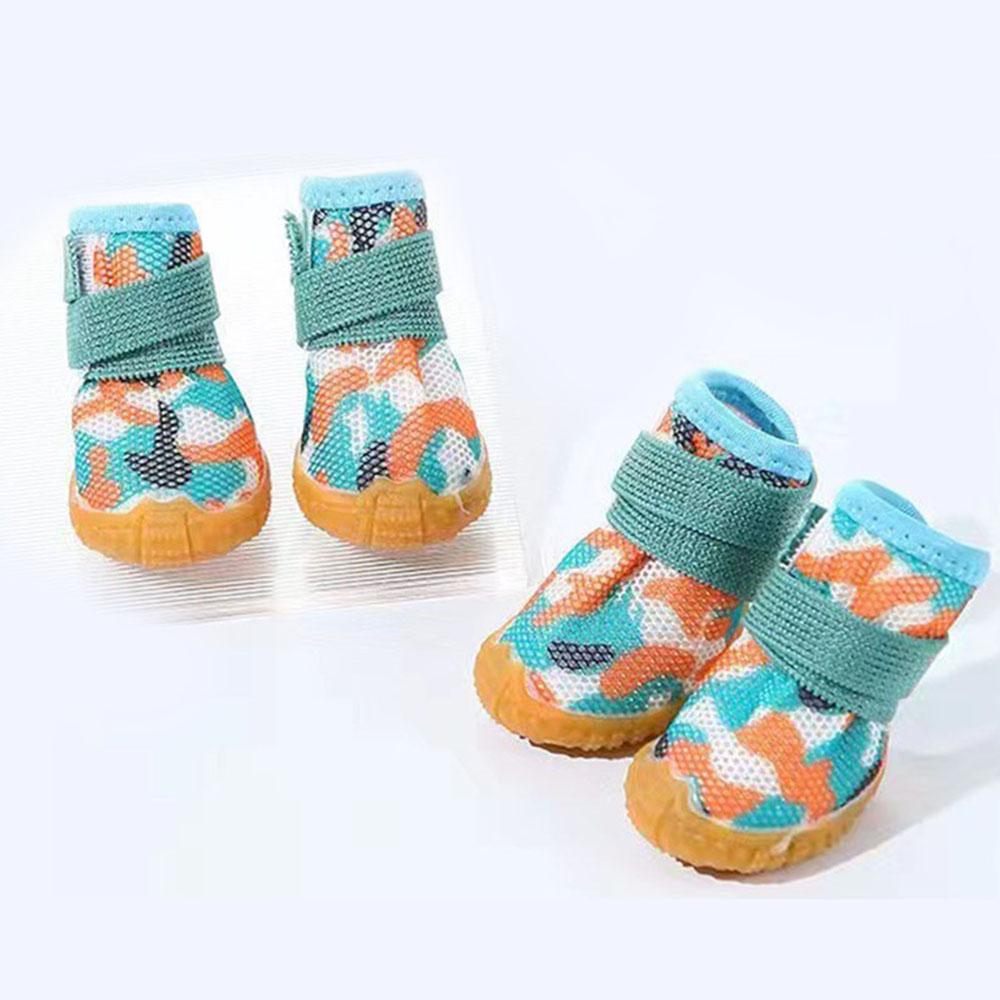 Сетчатая обувь для собак, дышащая обувь для маленьких собак, ботиночки для щенков с нескользящей подошвой для горячего тротуара, прочная защита лап домашних животных