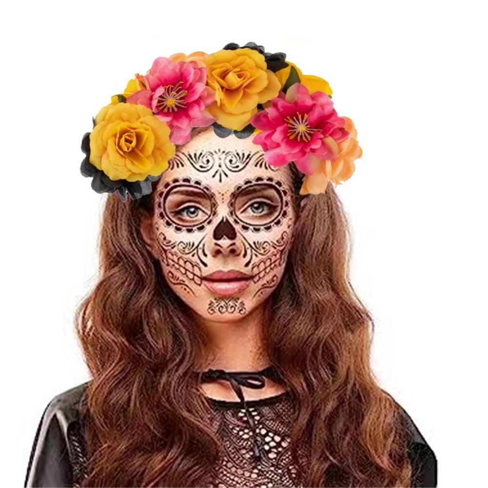 Черная вуаль, повязка на голову с цветком розы на Хэллоуин, свадебный головной убор для женщин