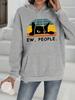 Black Kitten Print, Casual Women's Hoodie