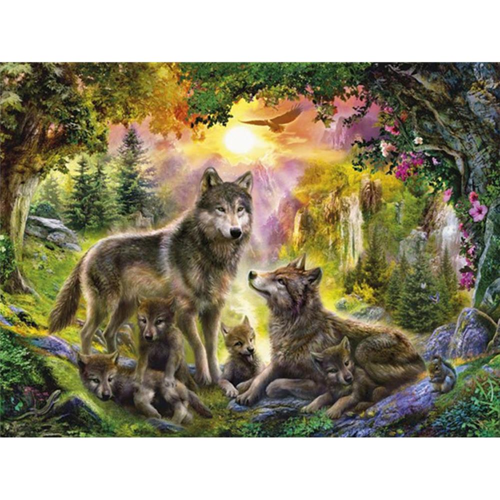 5D DIY Алмазная картина Волк Алмазная вышивка Животное Алмазная мозаика Полный квадратный дрель Вышивка крестом Декор для дома