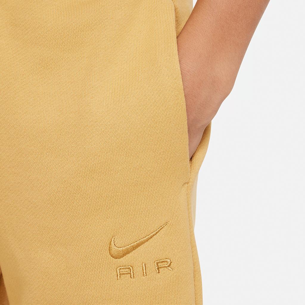 Nike Однотонные вязаные спортивные штаны с вышивкой логотипа и манжетами для детей, бежевый цвет, DX5130-725