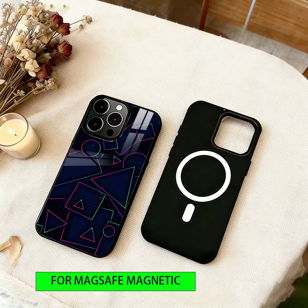 Linear geometric pattern Phone Case For iPhone17,16,15,14,13,12,11 Plus,Pro Magnetic For Magsafe Wireless Charging