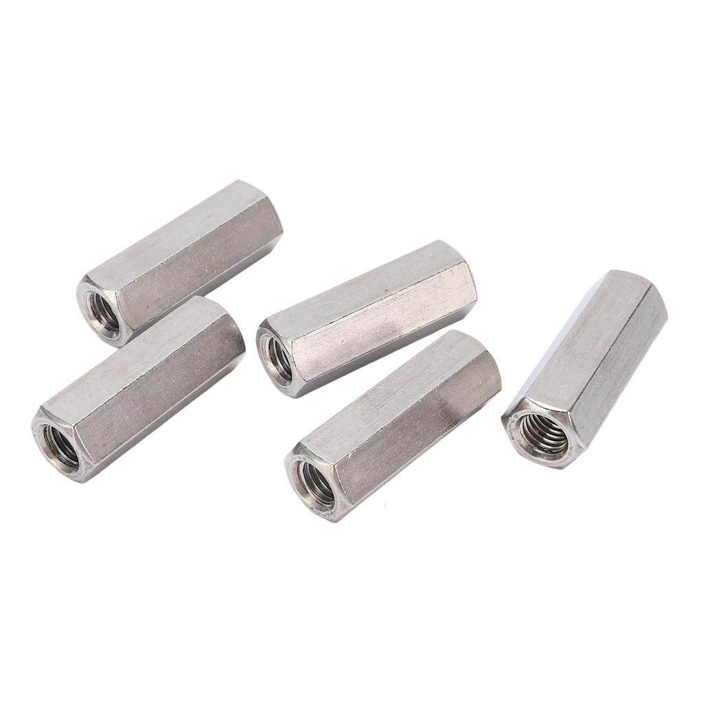 5 шт. Серебристые шестигранные соединительные гайки M12, устойчивые к коррозии, прочные, из нержавеющей стали 304, набор соединительных гаек