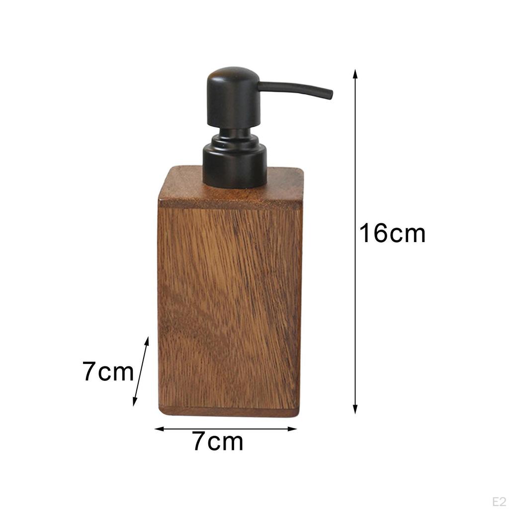 Dish Soap Pump Lotion Dispenser Empty for Shampoo Apartment Walnut Wood Simple Styles Modern