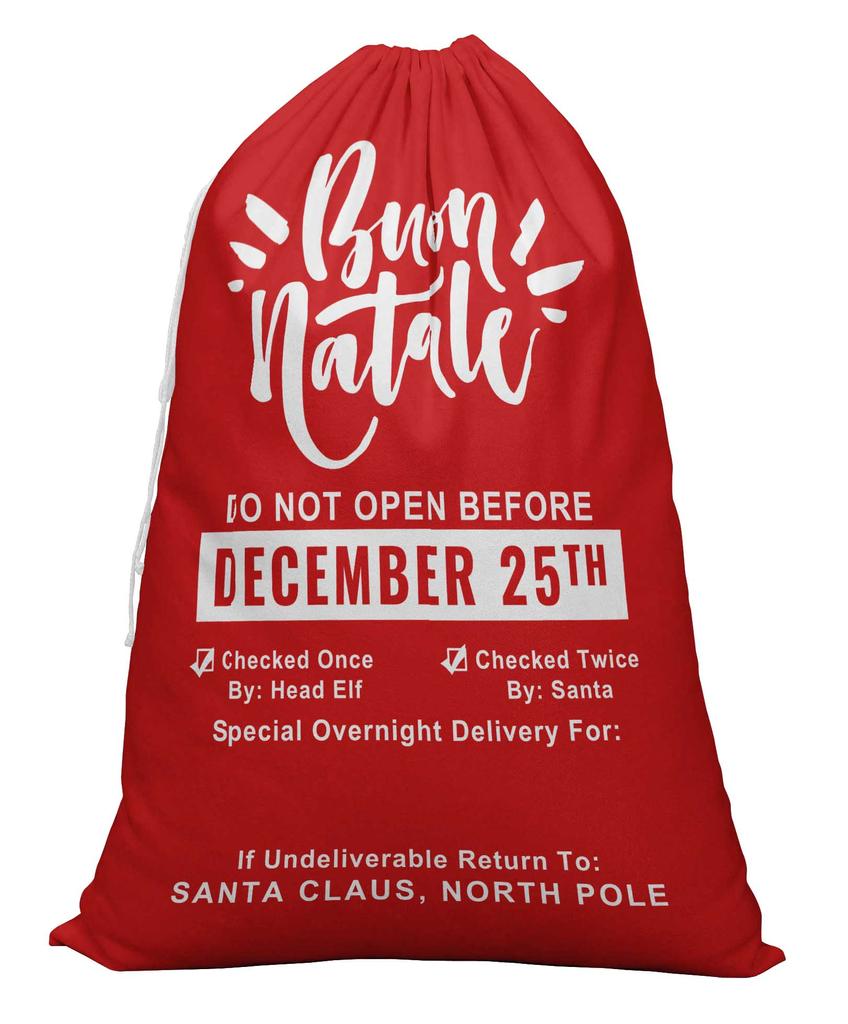Printtoo 2 шт. Большие мешки Санты с завязками на шнурке, холщовые рождественские подарочные пакеты для детей, Рождество 27x20 дюймов