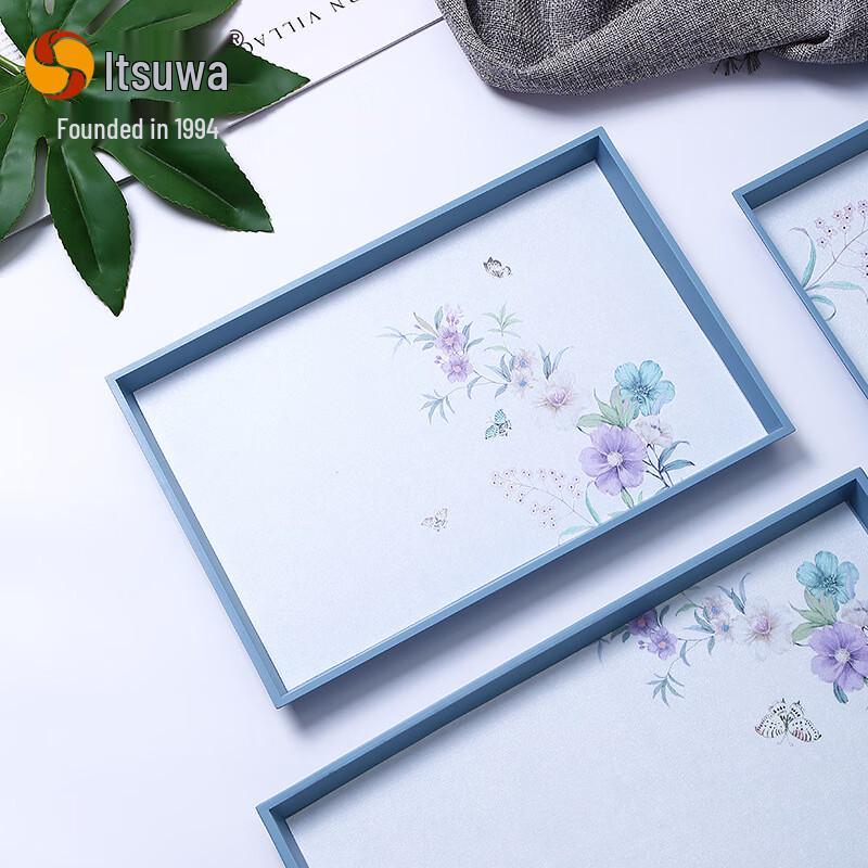 Wuhe Melamine Serving Tray with Moonlit Flowers Design