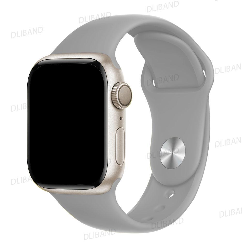 Силиконовый ремешок для Apple Watch Band 45 мм, 44 мм, 40 мм, 41 мм, 42 мм, 38 мм, 49 мм, браслет iwatch series 8 7 se 3 4 5 6 Ultra Band