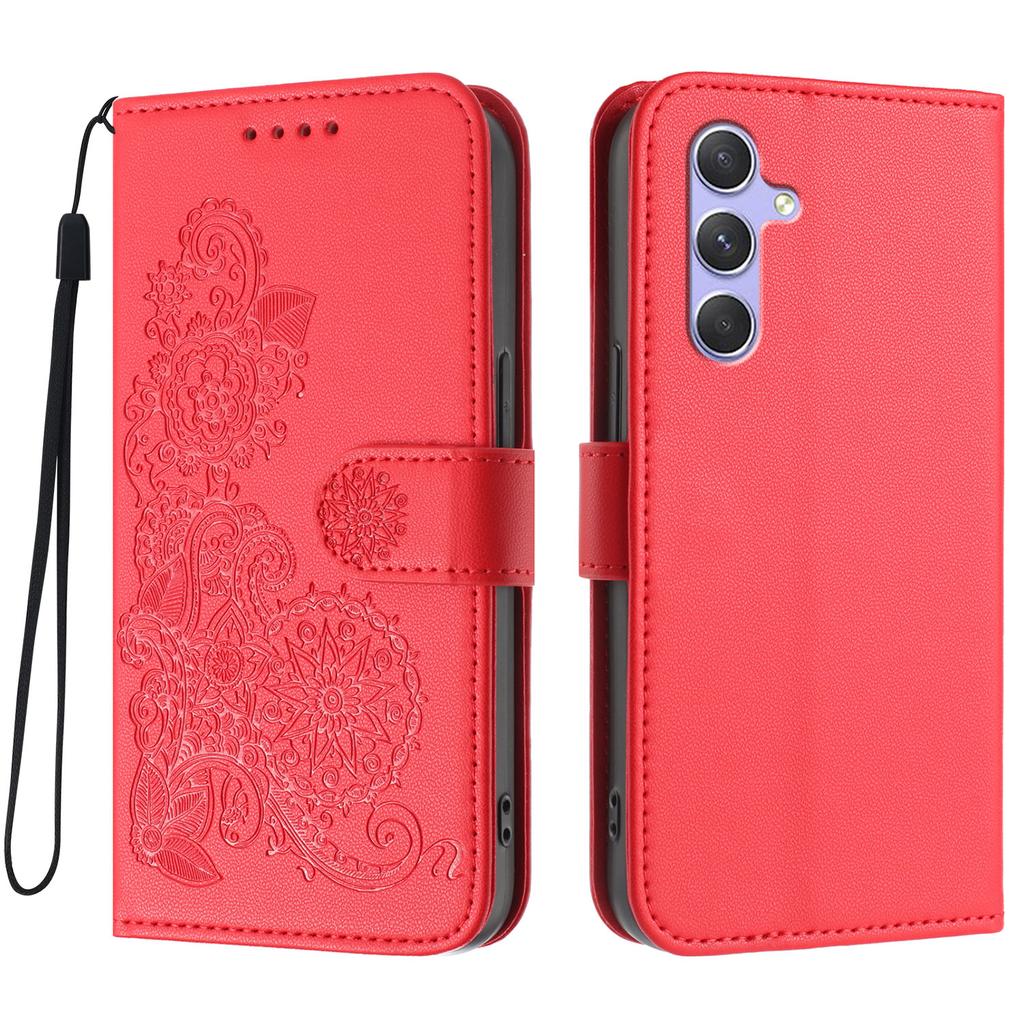 For Samsung Galaxy A54 5G Phone Cases Mandala Flower Leather Wallet Mobile Cover with Strap