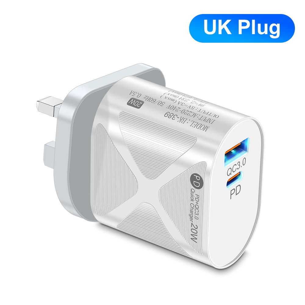 20 Вт PD быстрое зарядное устройство QC 3.0 USB C зарядное устройство для iPhone 16 Pro 15 14 13 12 Xiaomi зарядное устройство для мобильного телефона адаптер быстрой зарядки