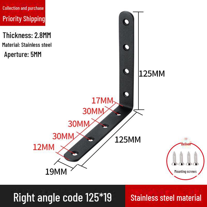 Кронштейн для полок L-образной формы из нержавеющей стали, соединитель под прямым углом 90 градусов