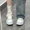 Thick-soled Blue Color-matching Bread Shoes Women's Trendy Autumn New Versatile Casual Sports Board Shoes Women