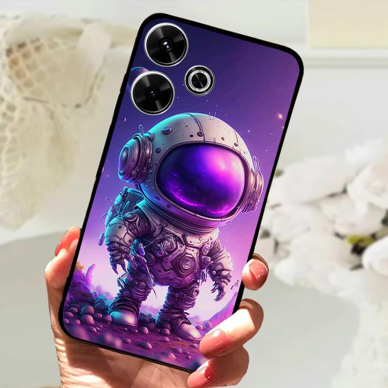 Чехол для Xiaomi Redmi 13 Модный Рисунок Матовое Покрытие Мягкий Силикон ТПУ Чехол для Телефона Для Xiaomi Poco M6 4G Ударопрочный Корпус Fundas