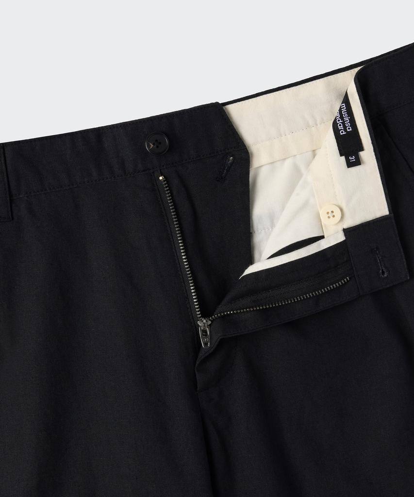 MUSINSA STANDARD [City Workers] Linen Blend Tapered Pants [Black]