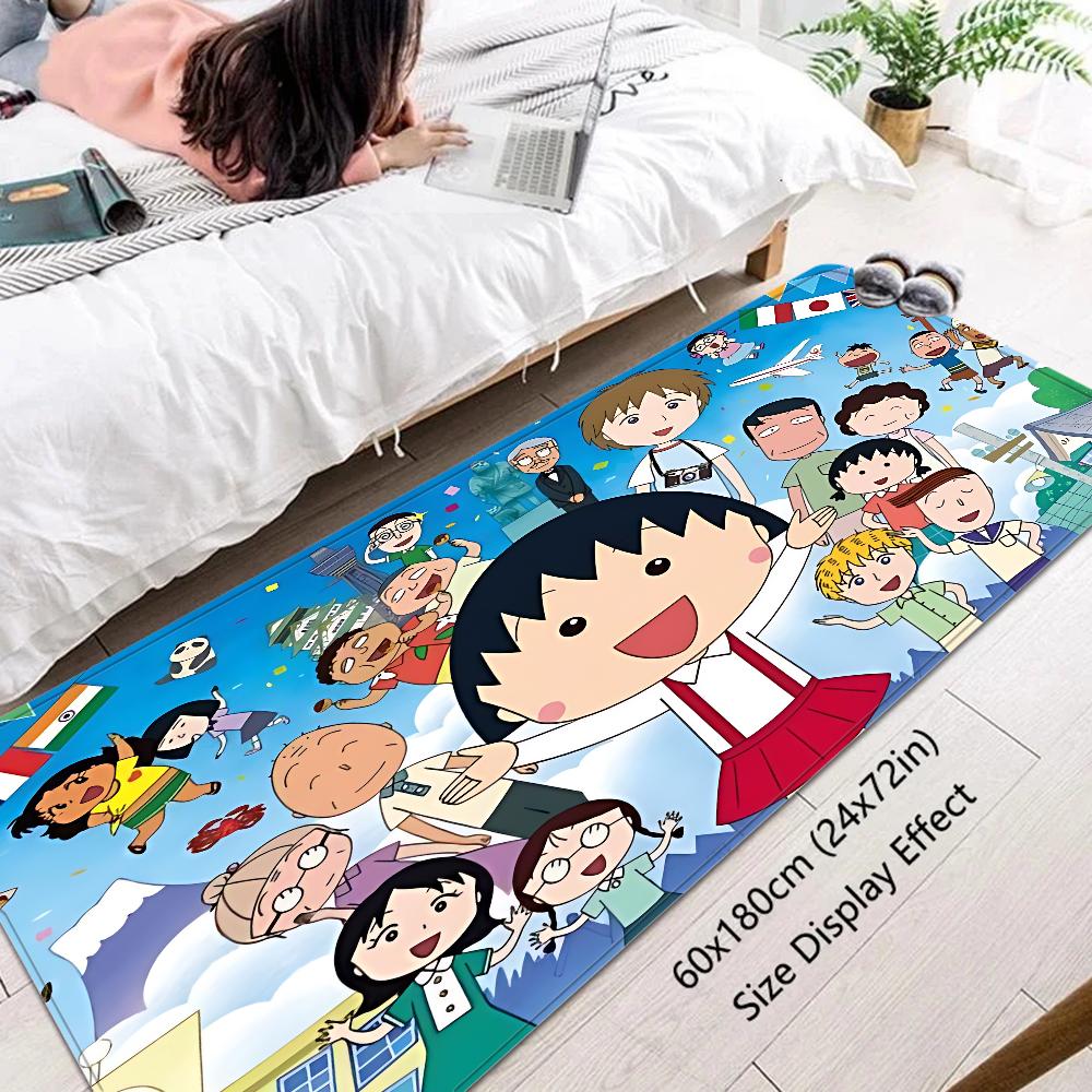 Anime C-Chibimaruko C-han Floor Mat INS Style Soft Bedroom Floor House Laundry Room Mat Anti-skid Household Carpets