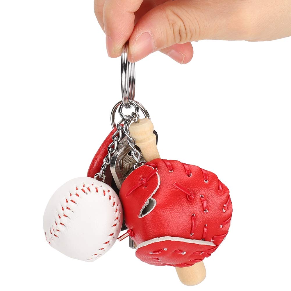[Zerodis] Бейсбольный брелок, бейсбольный мяч, набор из 4 цветов, держатель для ключей, брелок, ключ от машины, велосипед