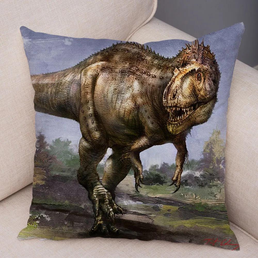 Car Sofa Home Pillowcase Jurassic Dinosaur Cushion Cover Decorative Wildlife Print
