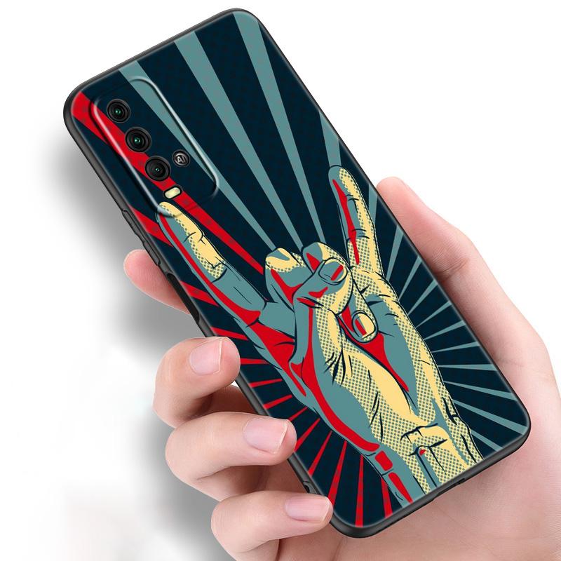 Rock And Roll Cool Skull Silicone Phone Case For Xiaomi Redmi Note 11 10 9 8 Pro 11T 10T 10S 9S 8T 9 9A 9C 9T Black Cover Coque