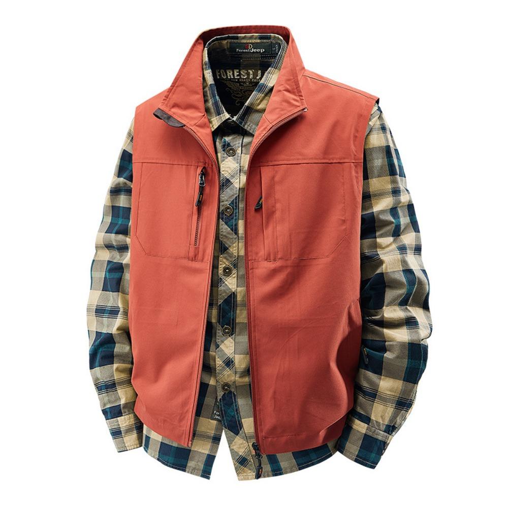 Летний мужской уличный дышащий жилет без рукавов Мужской повседневный жилет с несколькими карманами Мужской карго сафари рабочий жилет Большой размер 6XL