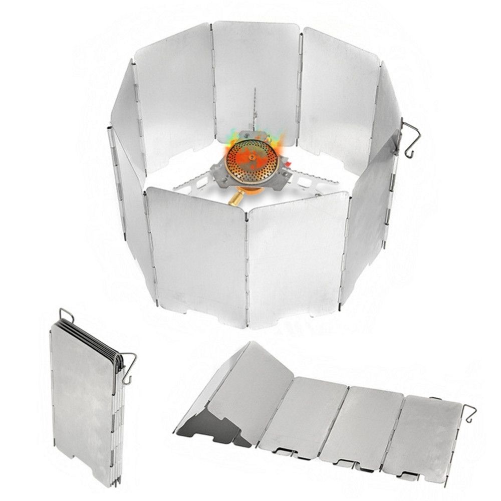 Camping Picnic Outdoor Windproof Screen Gas Stove Windshield Cookware Windbreak Burner Wind Guard
