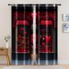 2pc, Valentine's Day Window Treatment Curtains Romantic Confession Rose Fabric,Without Electricity Party Decorations Suitable