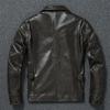 Genuine Leather Top Layer Cowhide Leather Jacket Men's Slim Fit Oil Wax Cow Leather Coat Spring Autumn Men Leather Jacket