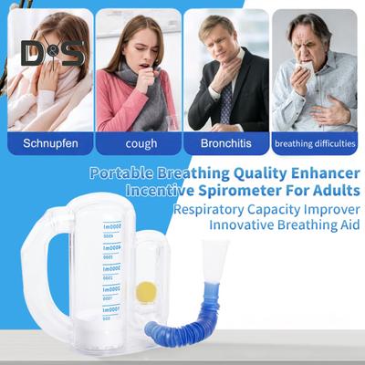 Спирометр Incentive Spirometer 5000ML Измерение объема с индикатором скорости потока Тренажер для глубокого дыхания для студентов, детей, взрослых, пожилых людей Устройство для тренировки легких