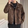 Autumn Lapel Jacket Men's Coat New Coat Top Outer Loose Youth Solid Color Leather Jacket