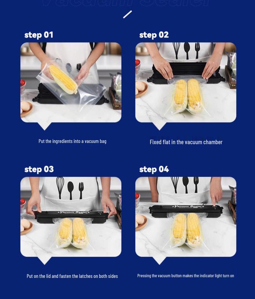 Compact Dual-Use Vacuum Sealer for Dry and Wet Food Preservation