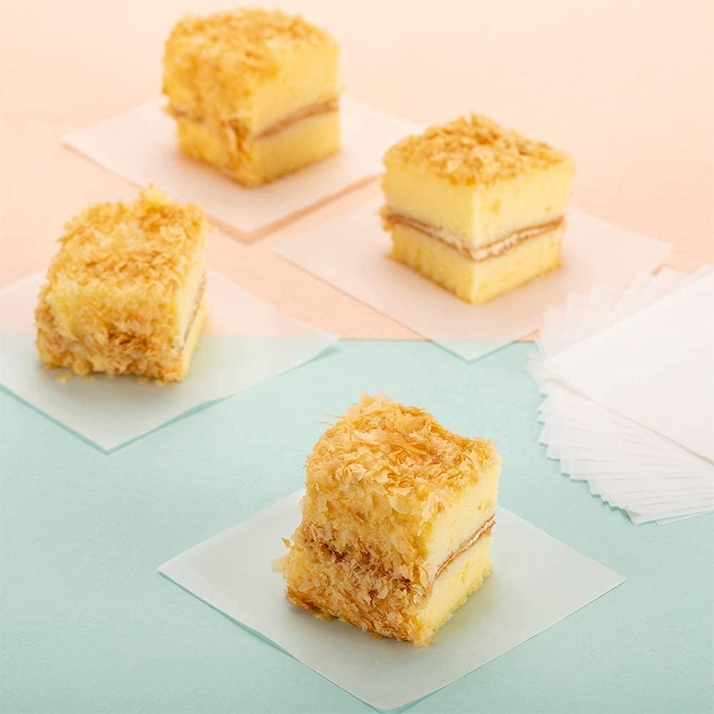 Square Patty Paper 4x4 Inch, Set of 300, Non Stick Patty Paper Sheets for Burger Press, Patty Serperate and Cake Baking,Freezing and Caramel Candy