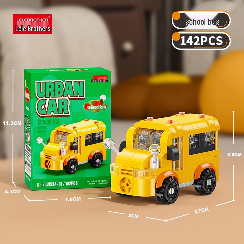 2026 Micro-Particle Cartoon Car Building Blocks for Boys - Educational Assembly Toys