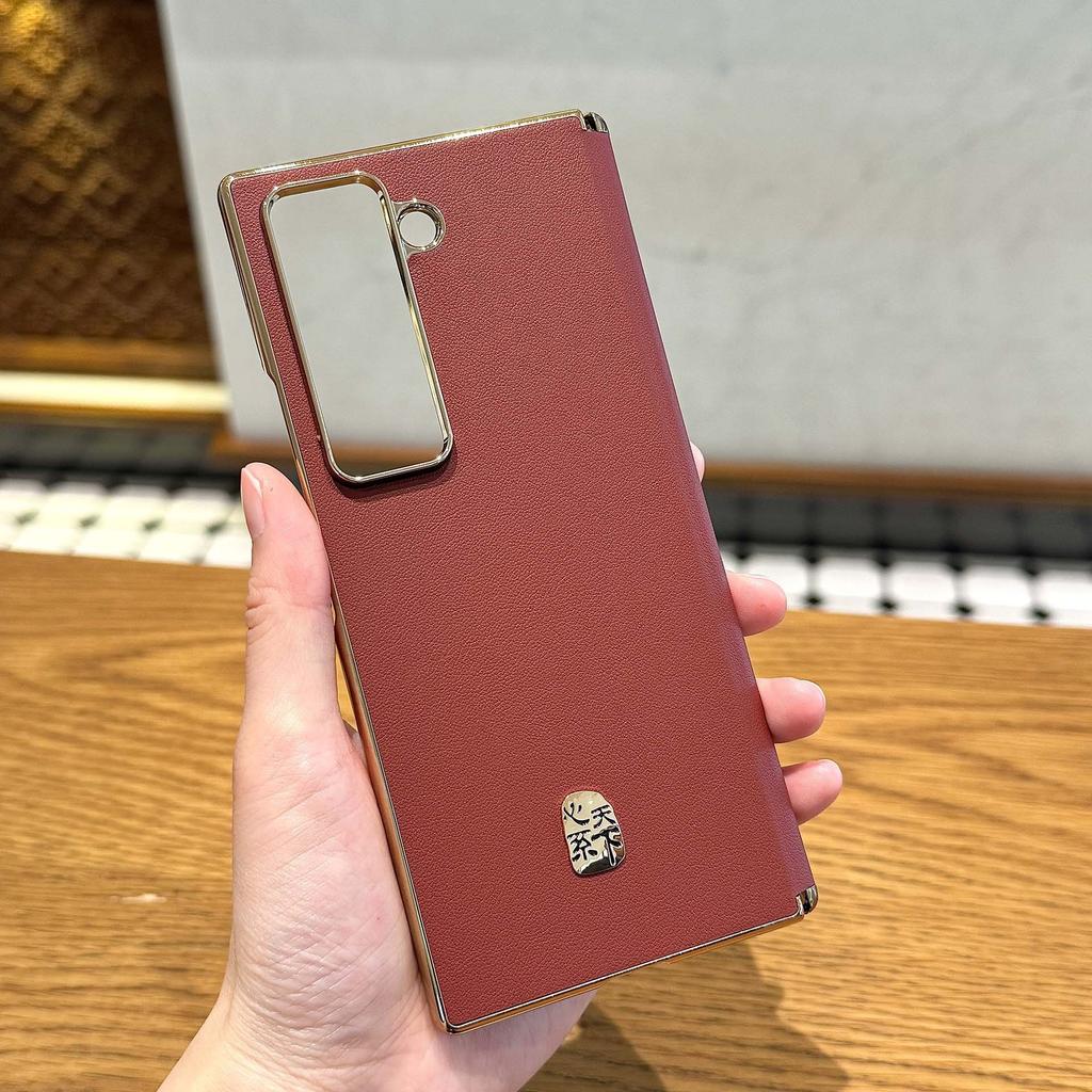 Suitable for Samsung W25 Heart Working World Central Axis Magnetic Snap Cell Phone Case Electroplating ZFOLD5 Samsung Zfold6 Case W23