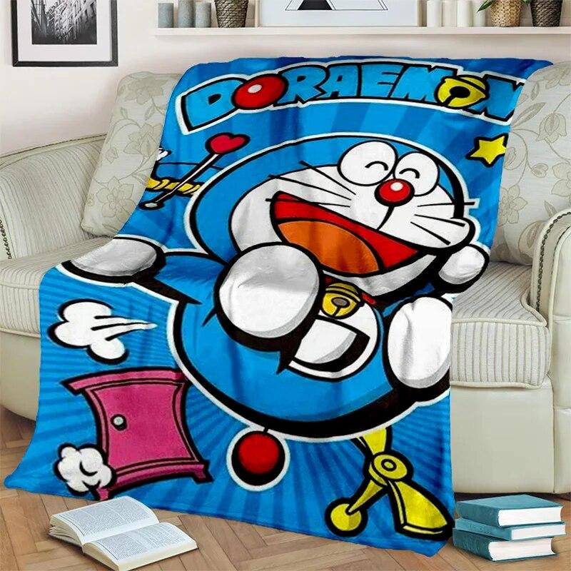 3D Printing D-Doraemon Anime Cartoon Blanket,Soft Throw Blanket for Home Bedroom Bed Sofa Picnic Travel Office Cover Blanket Kid