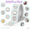 500Pcs/Roll Q Pet Dogs Kids Rewards Stickers - DIY Scrapbooks Album Decor Sealing Label Decals