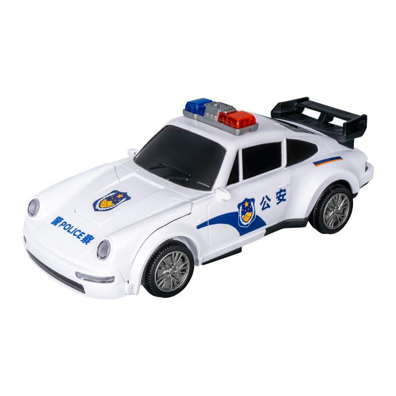 Electric Large Police Car Model With Sound Light And Auto Transformation For Kids Play