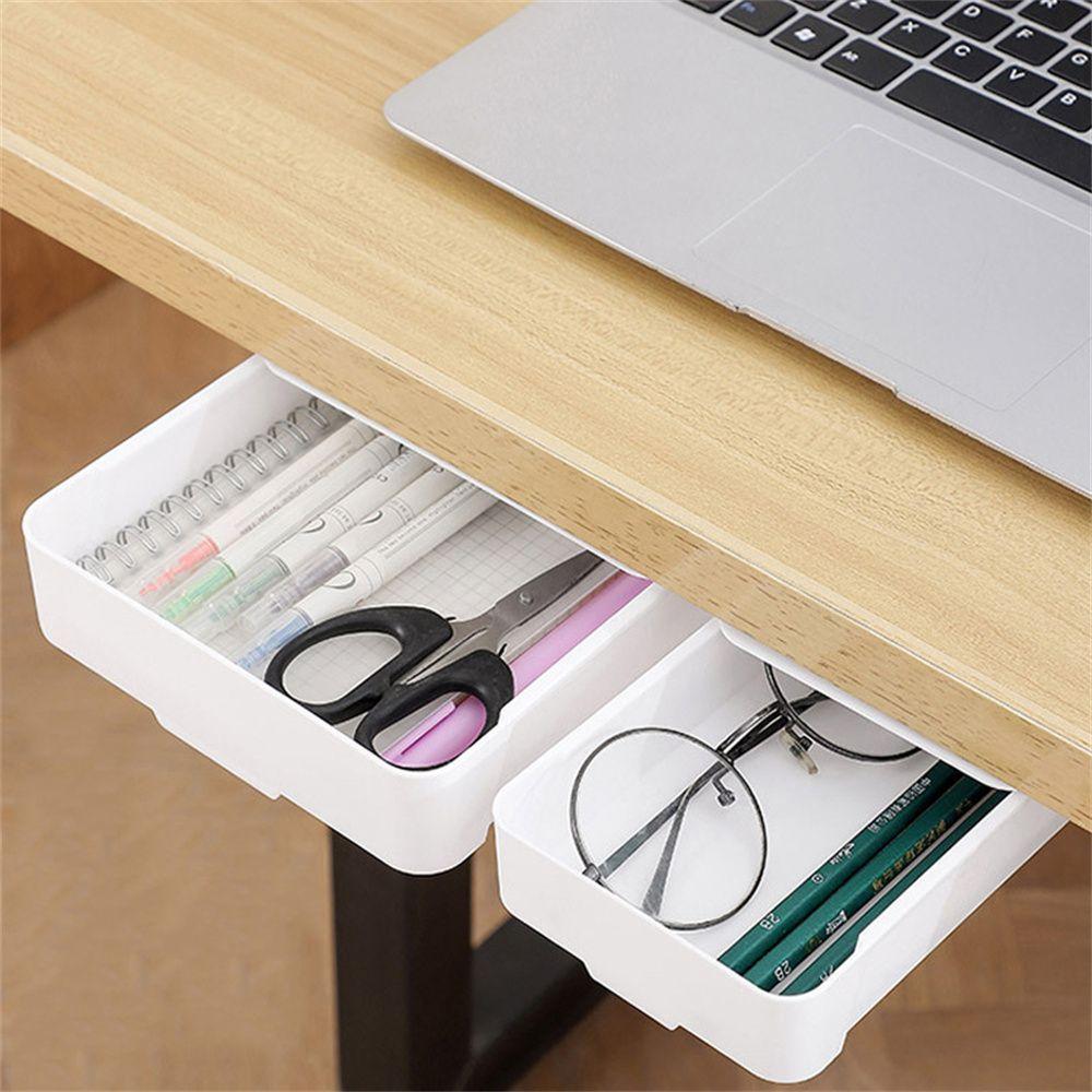 Box Storage Box Under The Desk Drawer Type Punch Free Invisible Drawer Organizer Storage Rack Box