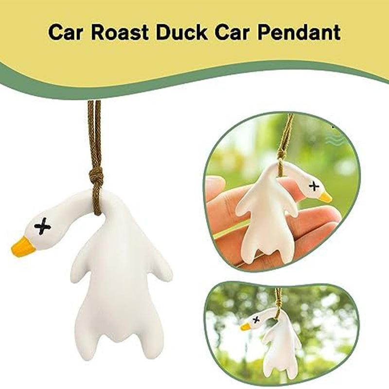 Rearview Car Mirror Decorative Pendant Uv Color Changing Mounted Roasted Duck Pendant Decorative Mirror Car Decoration Pendant